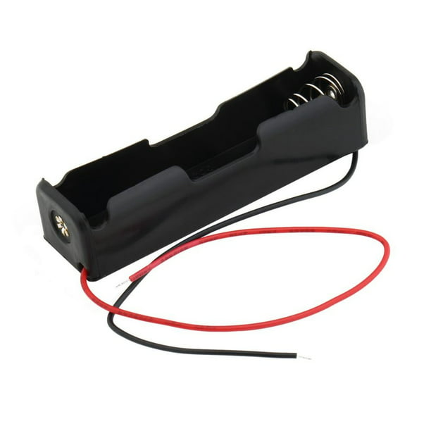 2Pc 2X18650 Black Plastic Battery Storage Case Box Holder With 6/" Wire Lead .DE